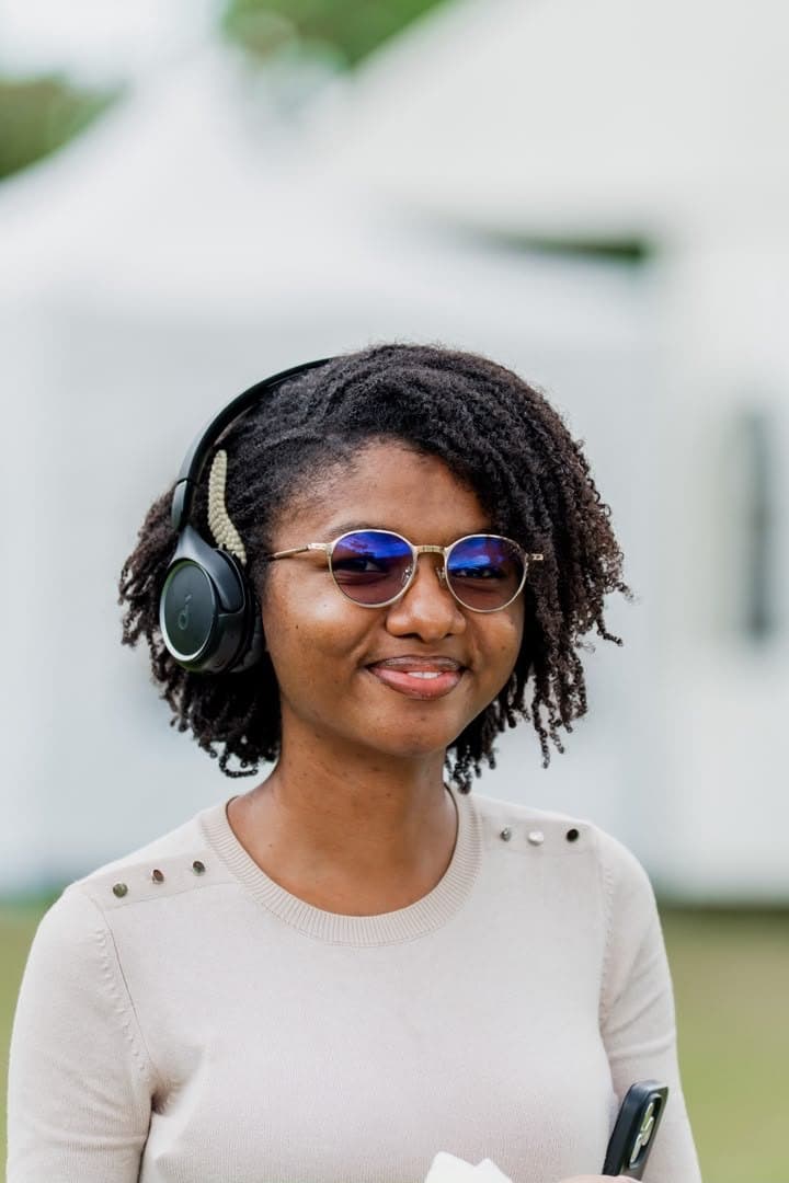 Headphones on, between takes
