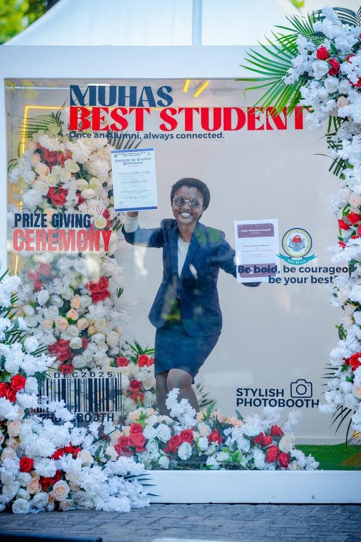 Named best student at the MUHAS prize-giving ceremony