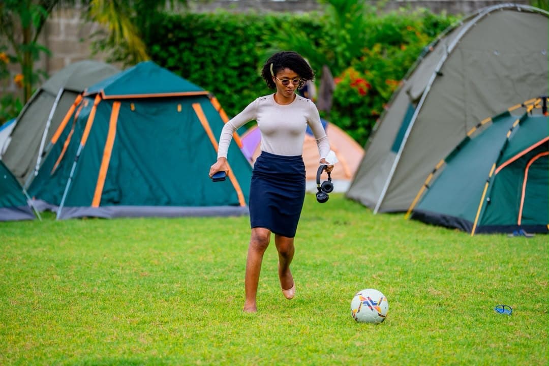 On the field at a camp