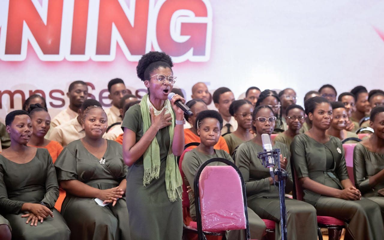 On the microphone in church